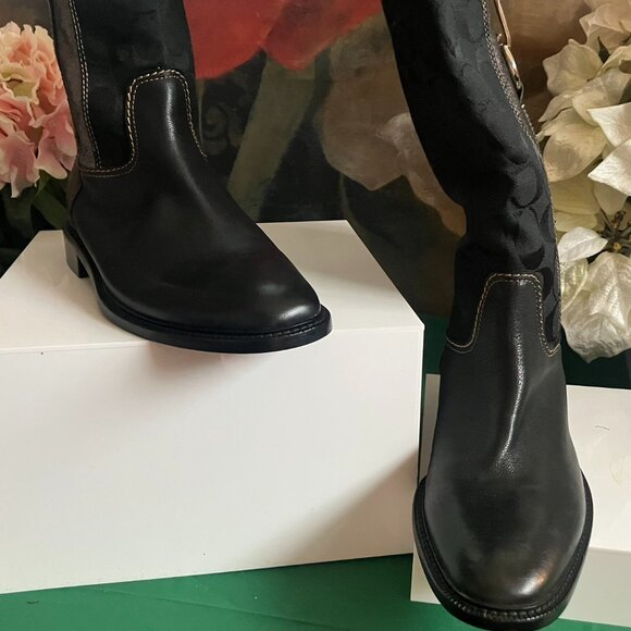 COACH BOOTS SIZE 8 BLACK - Picture 1 of 14